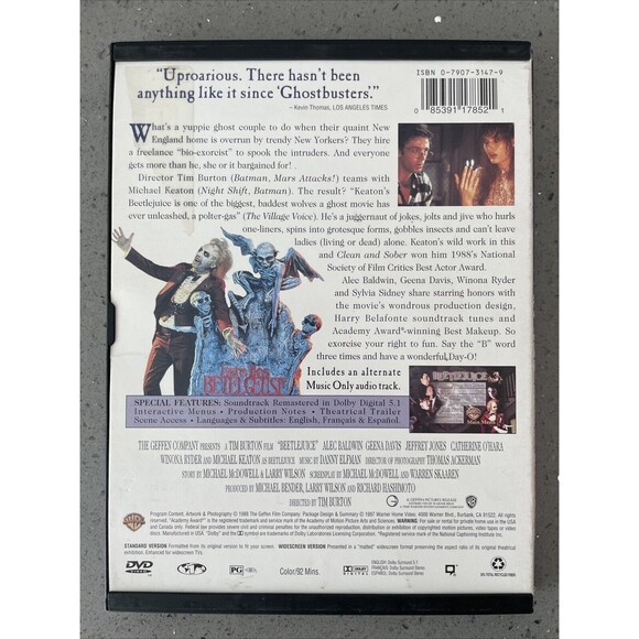 Beetlejuice (DVD, 1997, Standard and Letterbox) - Picture 2 of 6